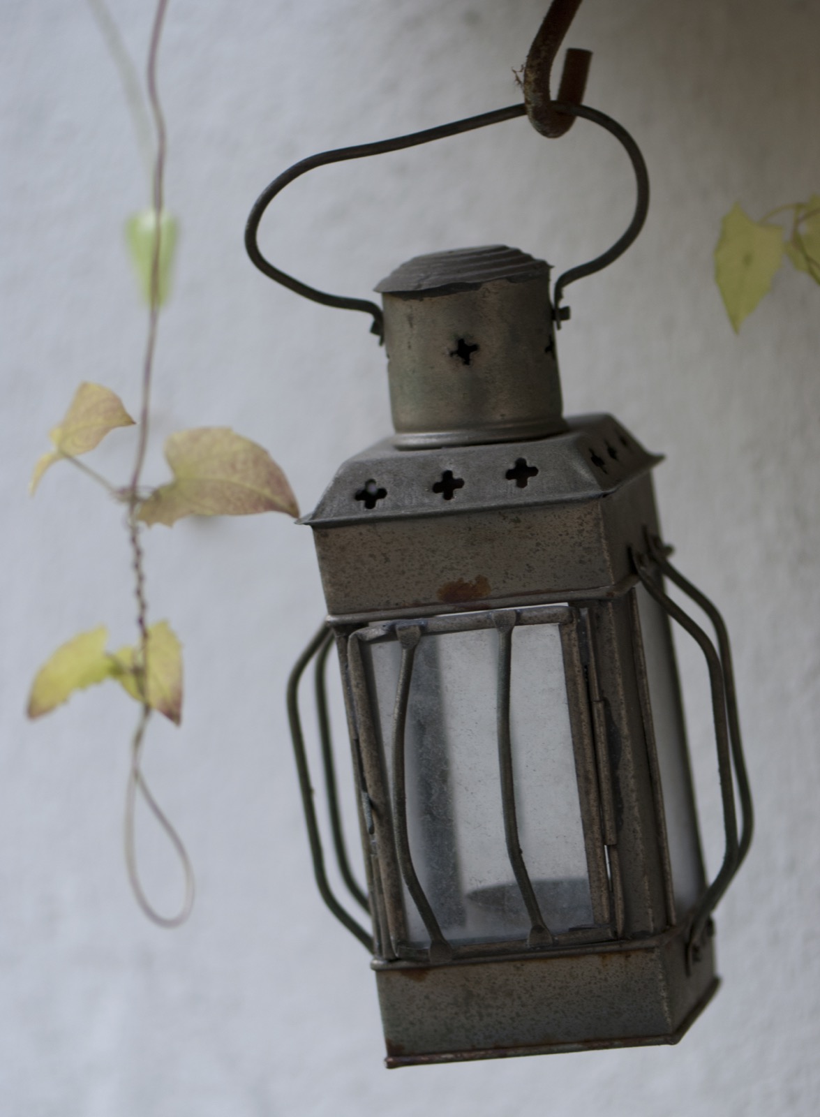 Candle lantern creating a calm evening atmosphere